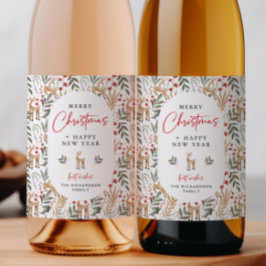 北欧クリスマスワインボトルラベルドリンクギフトディアー ワインラベル