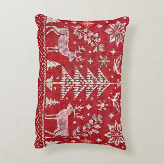 北欧クリスマス刺繍装飾用クッションカバー アクセントクッション (裏面(縦))