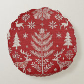 北欧クリスマス刺繍装飾用クッションカバー ラウンドクッション (裏面)