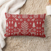 北欧クリスマス刺繍装飾用クッションカバー ランバークッション (ブランケット)