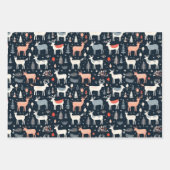 北欧クリスマス動物 ラッピングペーパーシート (正面3)