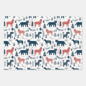 北欧クリスマス動物 ラッピングペーパーシート (正面)