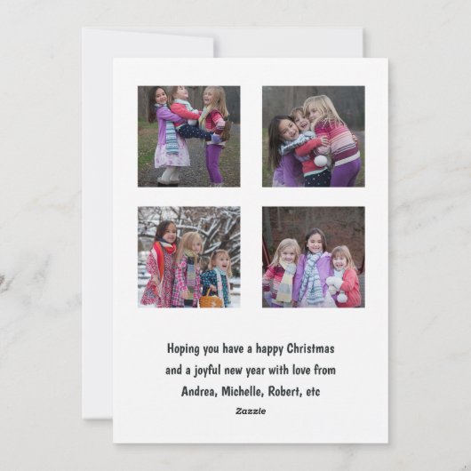 北欧クリスマス格言写真コラージュ シーズンカード (裏面)