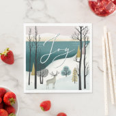 北欧クリスマス | ジョイウッドランドウィンターホリデー スタンダードランチョンナプキン (インサイチュ)