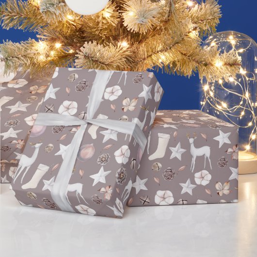 北欧クリスマス スカンジナビアの鹿 ラッピングペーパー (クリスマス)