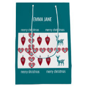 北欧クロスインディアスカンジナビアメリークリスマス ミディアムペーパーバッグ (裏面)