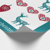 北欧クロスインディアスカンジナビアメリークリスマス ラッピングペーパー (角)