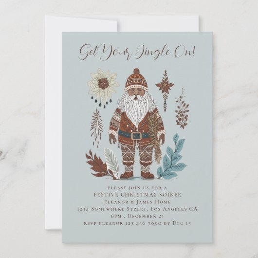 北欧サンタメリークリスマス 招待状 (正面)