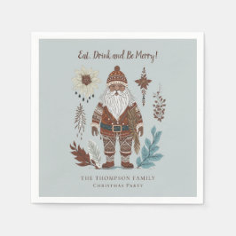 北欧サンタ食べドリンクメリークリスマス スタンダードカクテルナプキン