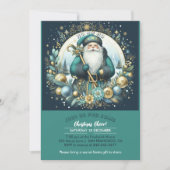 北欧サンタ ホー ホー ホー 雪のクリスマス パーティー 招待状 (正面)