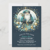 北欧サンタ ホー ホー ホー 雪のクリスマス パーティー 招待状 (正面)