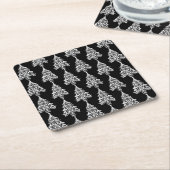 北欧スカンジナビアのクリスマスツリーの装飾 スクエアペーパーコースター (アングル)