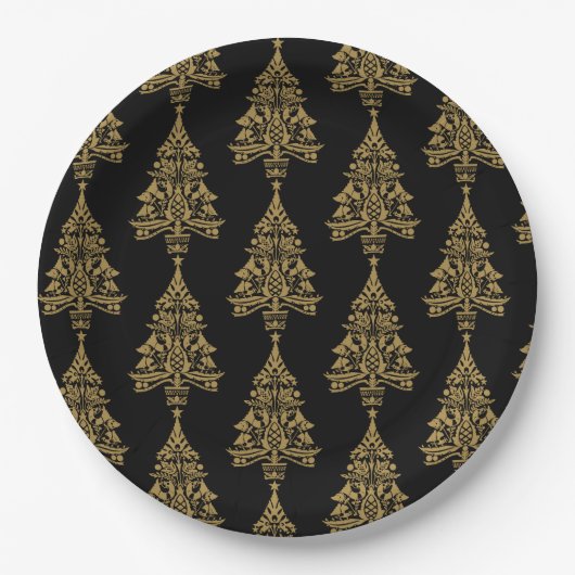 北欧スカンジナビアのクリスマスツリーの装飾 ペーパープレート (正面)