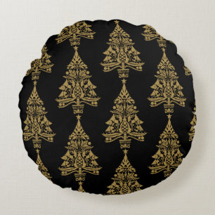 北欧スカンジナビアのクリスマスツリーの装飾 ラウンドクッション