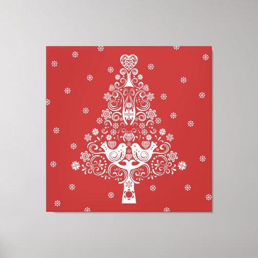 北欧スカンジナビアのクリスマスツリー魔法 キャンバスプリント (正面)