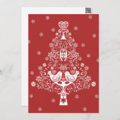 北欧スカンジナビアのクリスマスツリー魔法 シーズンカード (正面/裏面)