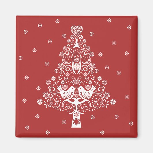 北欧スカンジナビアのクリスマスツリー魔法 マグネット (正面)