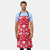 北欧スカンジナビアのクリスマスデコレーション エプロン (着用した状態)