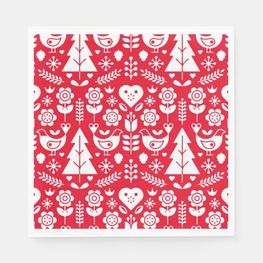 北欧スカンジナビアのクリスマスデコレーション スタンダードランチョンナプキン (正面)