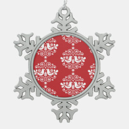 北欧スカンジナビアのクリスマスデコレーション スノーフレークピューターオーナメント