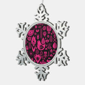 北欧スカンジナビアのクリスマスデコレーション スノーフレークピューターオーナメント (右)