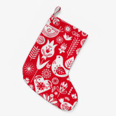 北欧スカンジナビアのクリスマスデコレーション スモールクリスマスストッキング (正面 (吊り時))