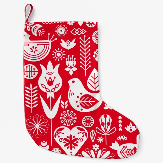 北欧スカンジナビアのクリスマスデコレーション スモールクリスマスストッキング (正面)