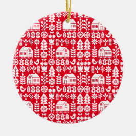 北欧スカンジナビアのクリスマスデコレーション セラミックオーナメント