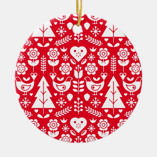 北欧スカンジナビアのクリスマスデコレーション セラミックオーナメント (正面)