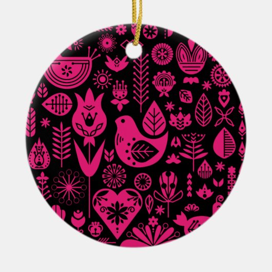 北欧スカンジナビアのクリスマスデコレーション セラミックオーナメント (正面)