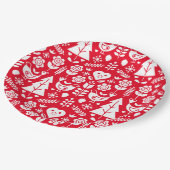 北欧スカンジナビアのクリスマスデコレーション ペーパープレート (アングル)