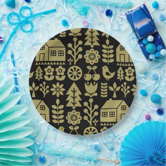 北欧スカンジナビアのクリスマスデコレーション ペーパープレート (パーティー)