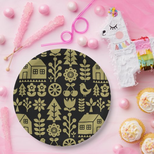 北欧スカンジナビアのクリスマスデコレーション ペーパープレート (パーティー)