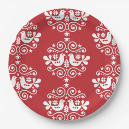 北欧スカンジナビアのクリスマスデコレーション ペーパープレート