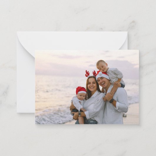 北欧スカンジナビアのクリスマスフォトカード ノートカード (裏面)