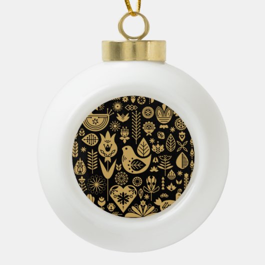 北欧スカンジナビアのクリスマス装飾品 セラミックボールオーナメント (正面)