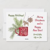 北欧スカンジナビアスタイルのファミリー写真クリスマスカード シーズンカード (裏面)