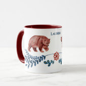 北欧スカンジナビアスタイルクマと花 マグカップ (正面左)