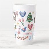 北欧スカンジナビアスタイルクリスマスパターンマグ カフェラテマグ (正面)