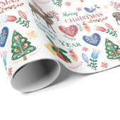 北欧スカンジナビアスタイルクリスマスパターン ラッピングペーパー (ロールコーナー)