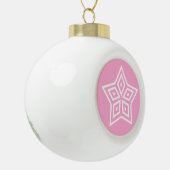 北欧スカンジナビアスタイルスターホワイトピンク セラミックボールオーナメント (左)