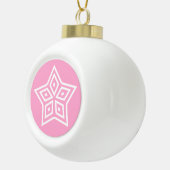 北欧スカンジナビアスタイルスターホワイトピンク セラミックボールオーナメント (右)