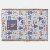 北欧スカンジナビアパーソナライズされたの森林 スローブランケット (正面)