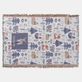 北欧スカンジナビアパーソナライズされたの森林 スローブランケット