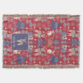 北欧スカンジナビアパーソナライズされたの森林 スローブランケット