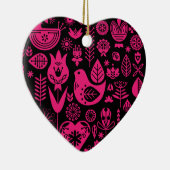 北欧スカンジナビアフォークパターンアート セラミックオーナメント (右)