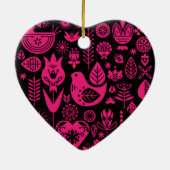 北欧スカンジナビアフォークパターンアート セラミックオーナメント (裏面)