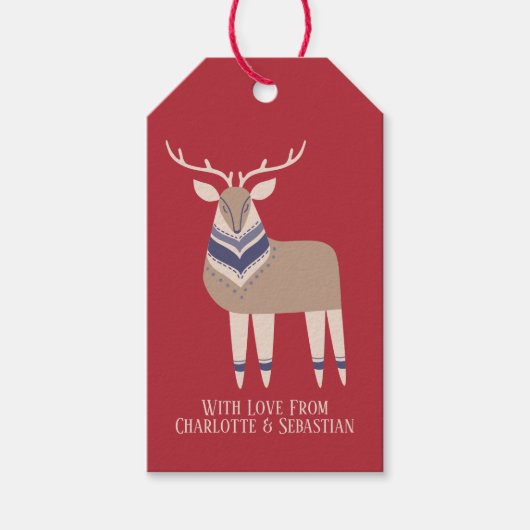 北欧スカンジナビア森林クリスマス ギフトタグ (正面)