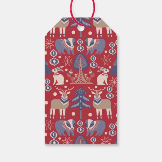 北欧スカンジナビア森林クリスマス ギフトタグ (裏面)