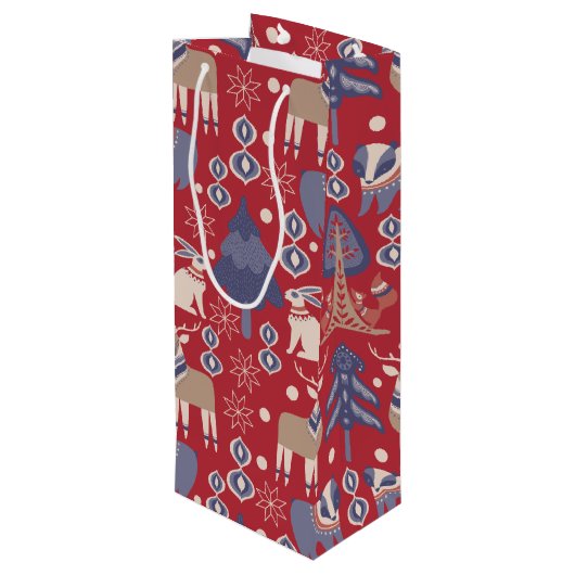 北欧スカンジナビア森林クリスマス ワインギフトバッグ (裏面アングル)
